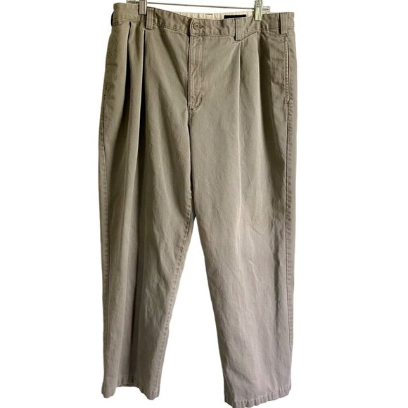 Eddie Bauer Men's Relaxed Fit Gray Cotton Pants Size 38 x 29 - Picture 2 of 10